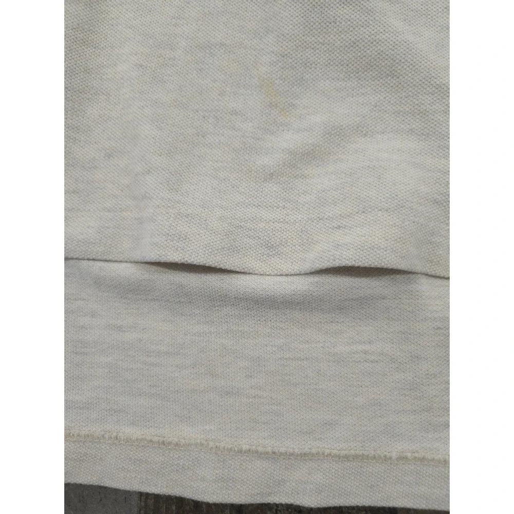 Polo Ralph Lauren 90s Big Fit Knit Polo Shirt Mens S Beige Oatmeal Pocket